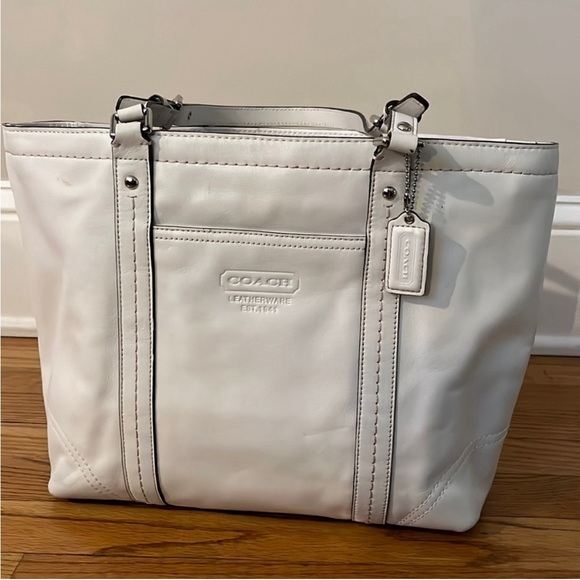 Coach Handbags - Coach Leather Tote F13098, 15.25” x 10.5” x 3” - Ivory Color